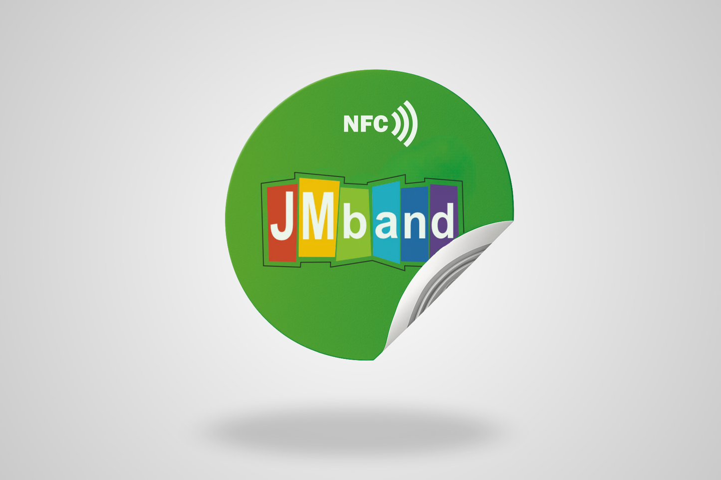 Et foto af NFC stickers med eget logo