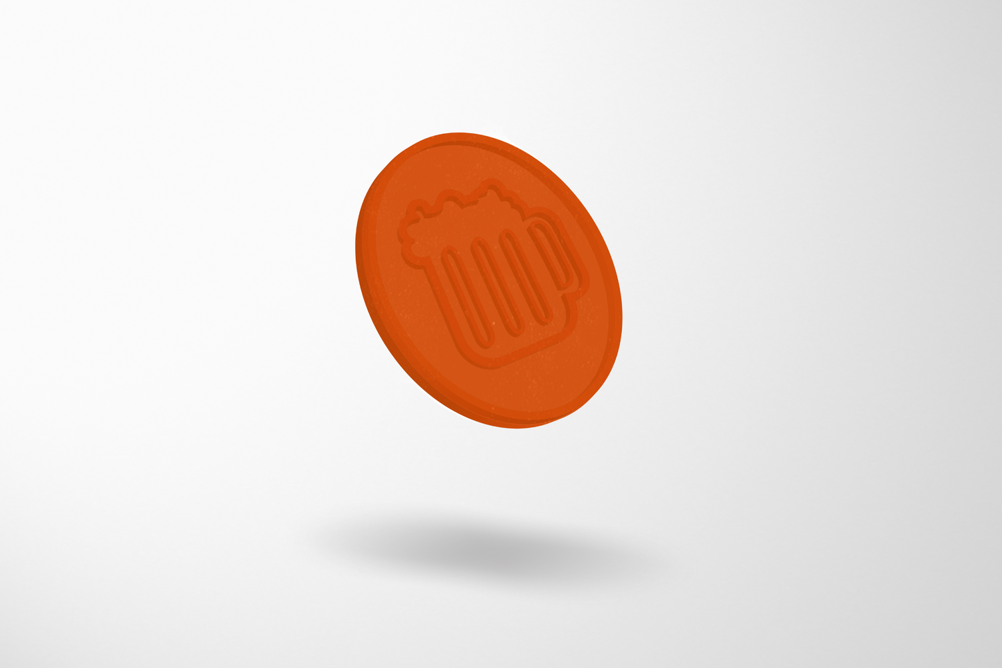 Orange øl Poletter fra JM Band®. Poletter plast præget På lager