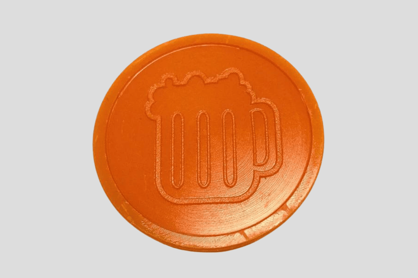 Orange øl Poletter fra JM Band®. Poletter plast præget På lager