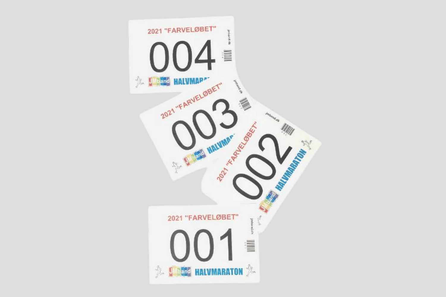 Startnumre fra JM Band®. Startnumre tryk Design selv