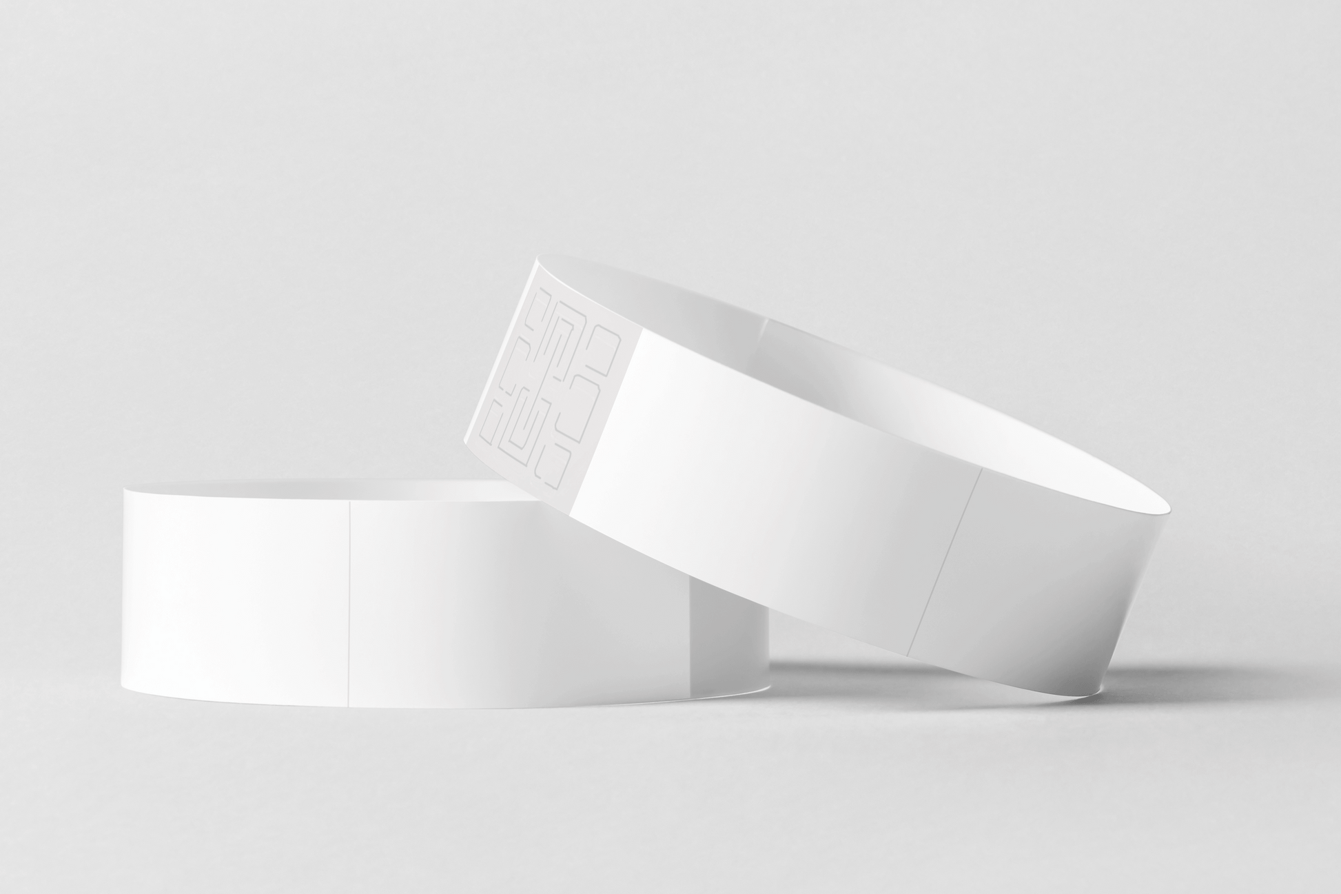 Hvide Termiske Armbånd i Rulle. Plastikarmbånd fra JM Band®.