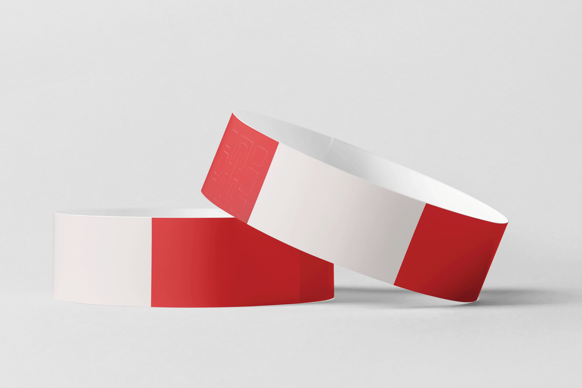 Røde Termiske Armbånd i Rulle. Plastikarmbånd fra JM Band®.