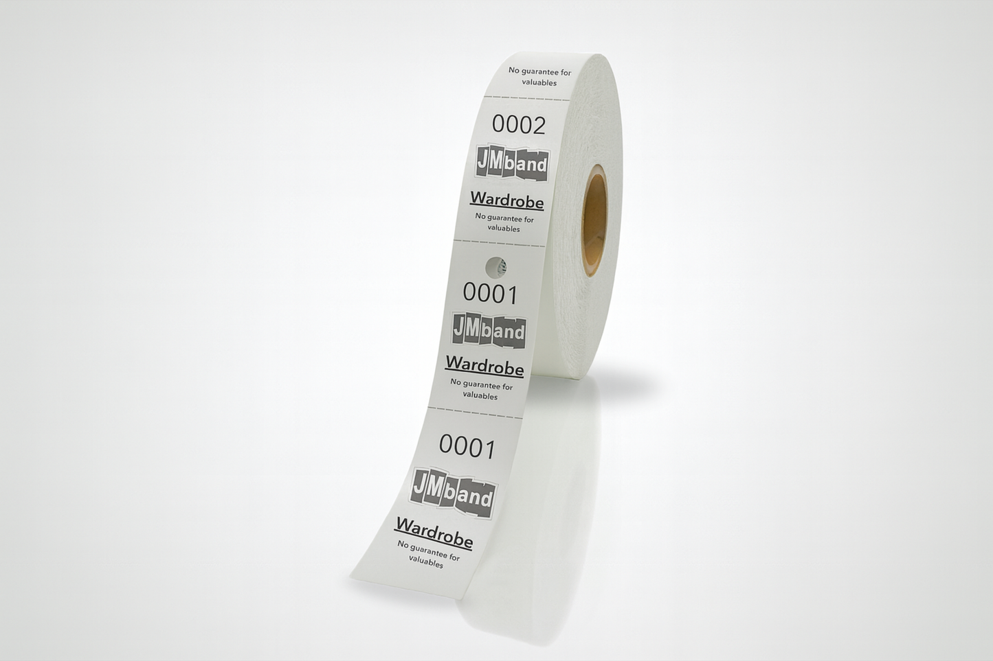 2-delte garderobebilletter med tryk