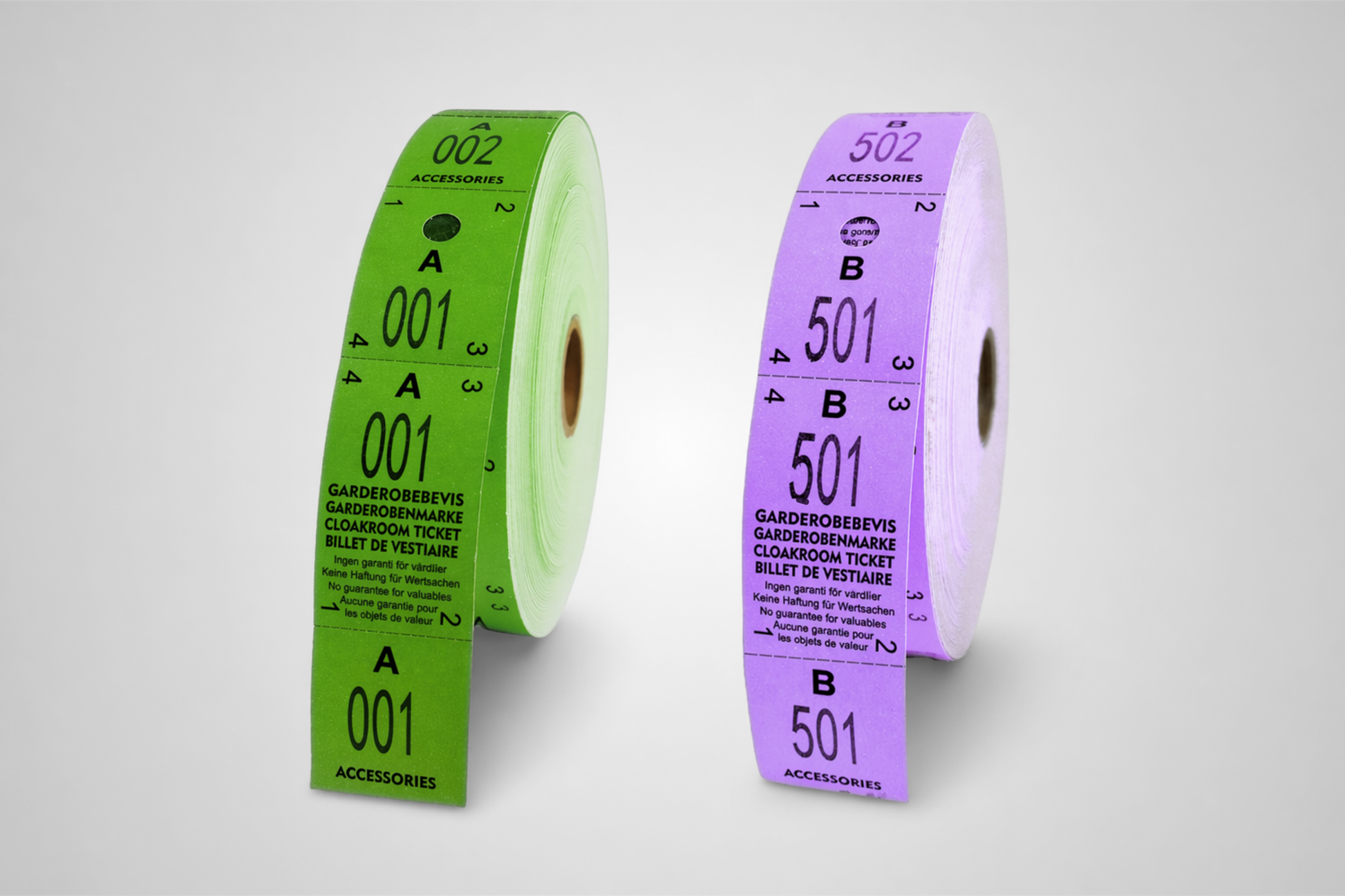 3-delte garderobebilletter i farver fra JM Band®