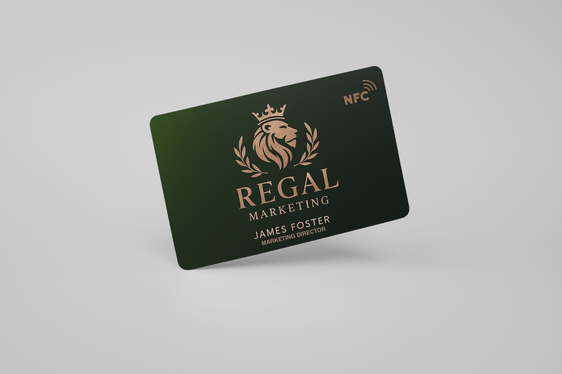 Et foto af et visitkort med NFC og eget design