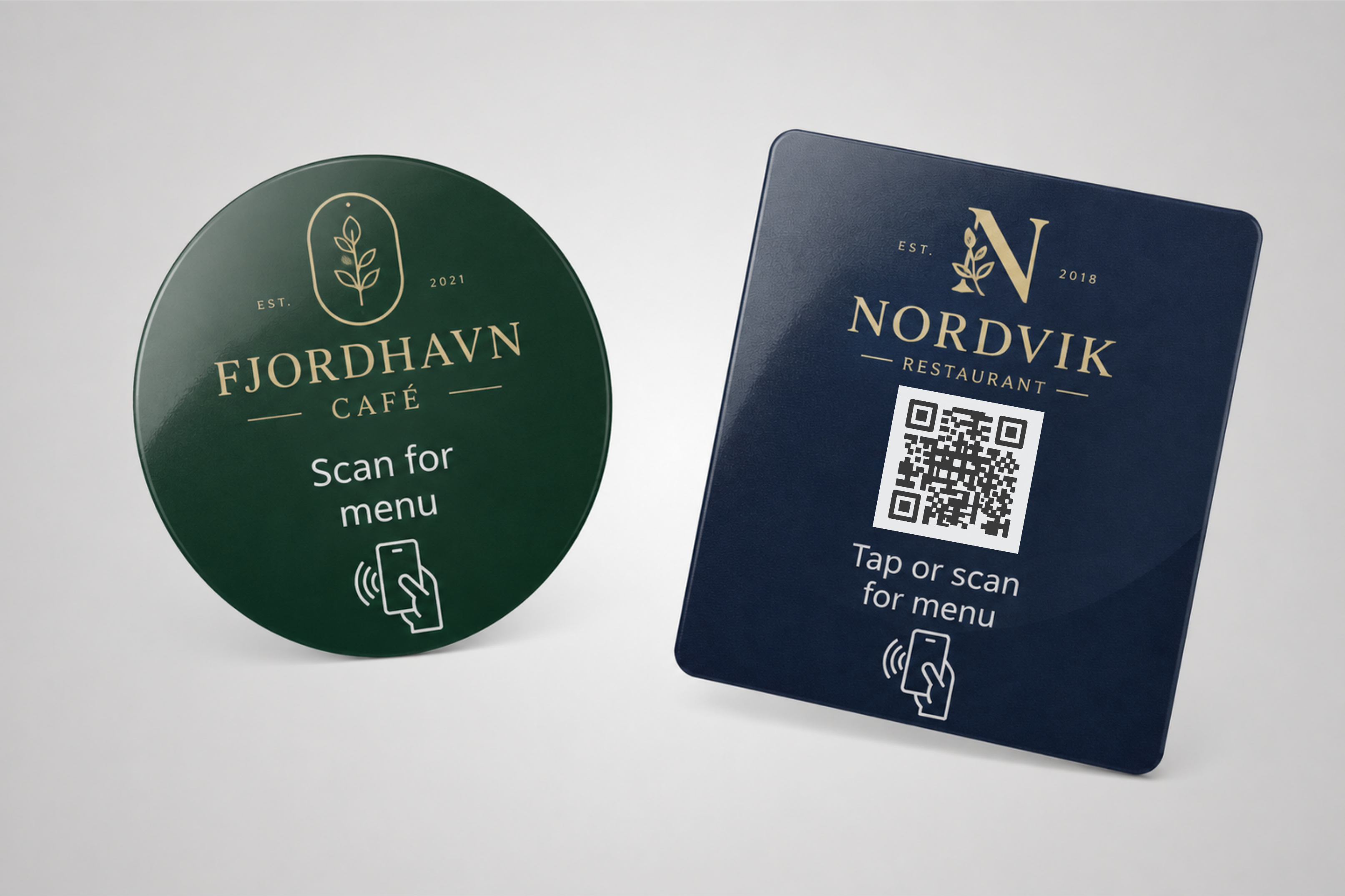 Digitale menukort med NFC stickers i travle frokostcaféer