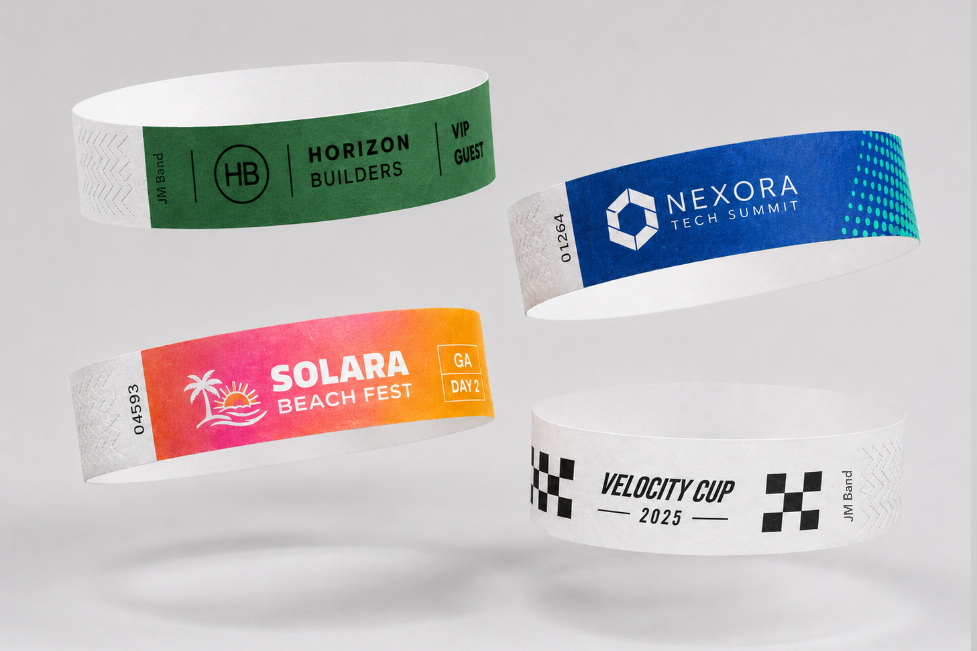 Papirarmbånd til events med logo: adgangskontrol, farver og overblik