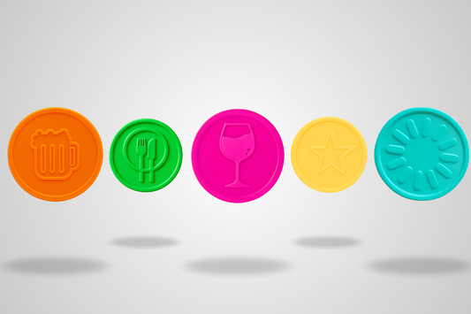 Poletter fra JM Band®. Poletter plast præget På lager