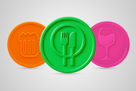 Poletter plast præget På lager