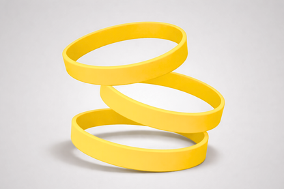 Gule Silikonearmbånd uden tryk. Silikonearmbånd fra JM Band®.