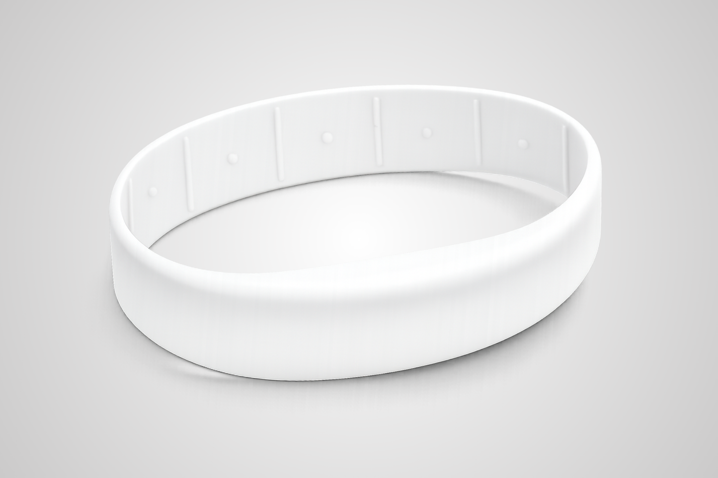 Hvidt Silikonearmbånd fra JM Band® med tryk og RFID