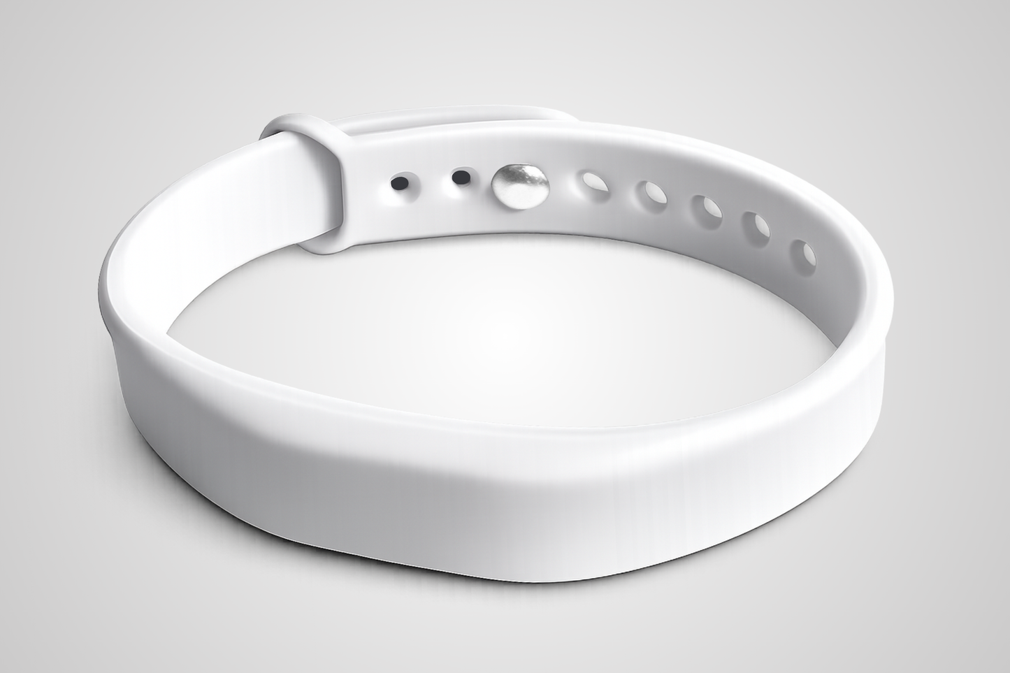 Hvidt silikonearmbånd med NFC og rem til justering af størrelse - JM Band®