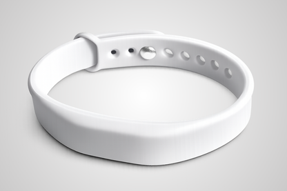 Hvidt silikonearmbånd med NFC og rem til justering af størrelse - JM Band®