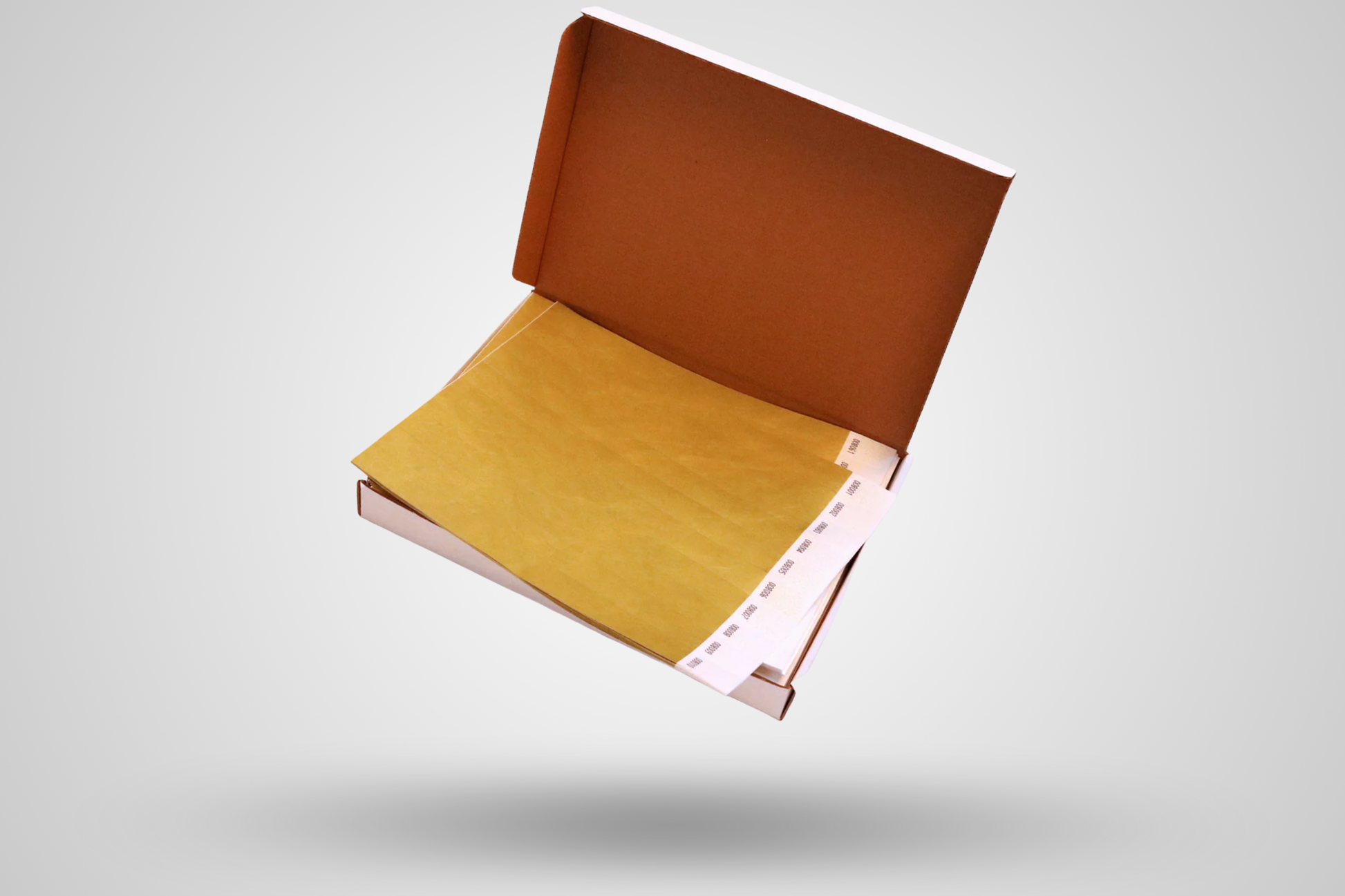 Papirarmbånd fra JM Band®. Papirarmbånd uden tryk i box à 1000 stk